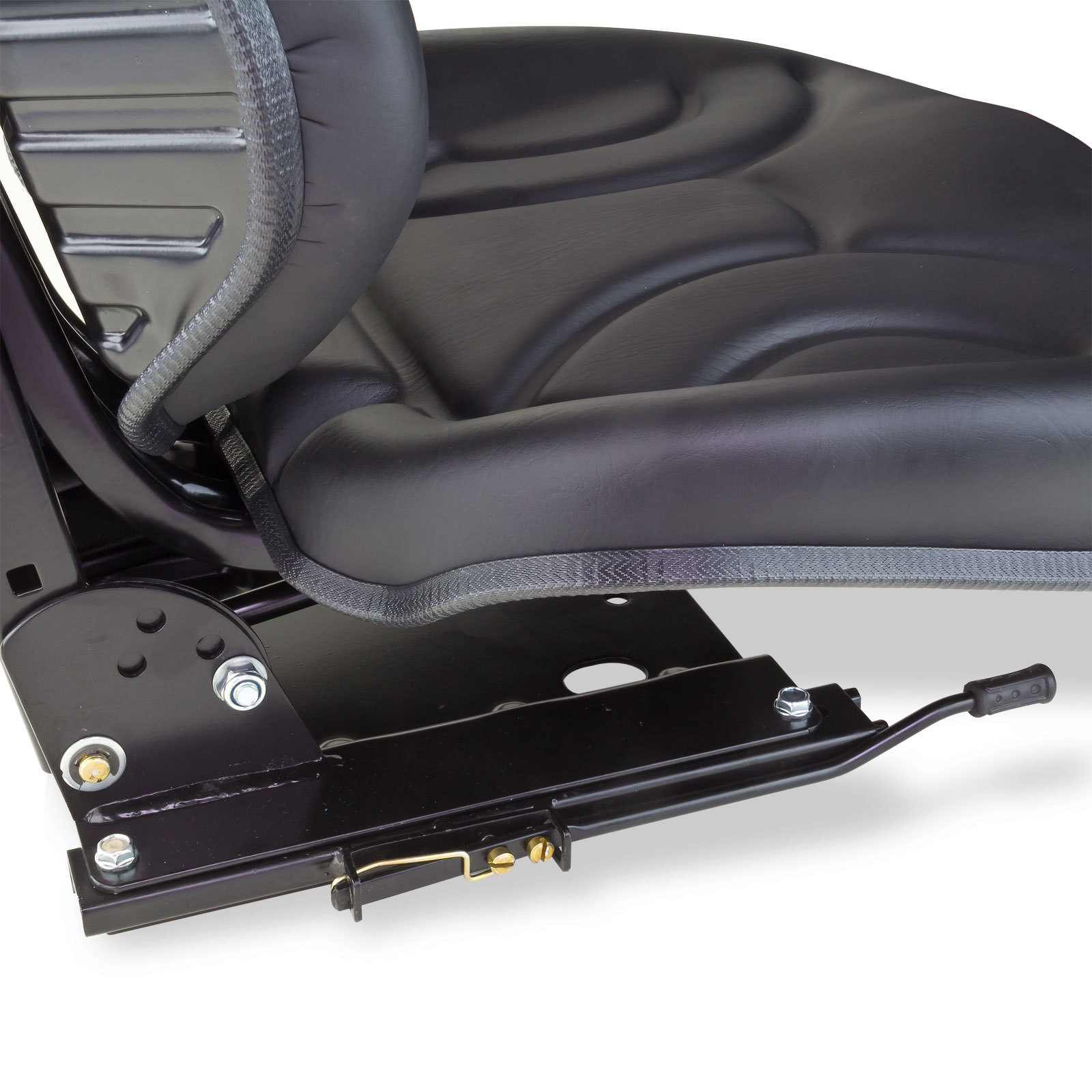 Traktorsitz Schleppersitz schwarz mit Armlehne Eco Kunstlederbezug